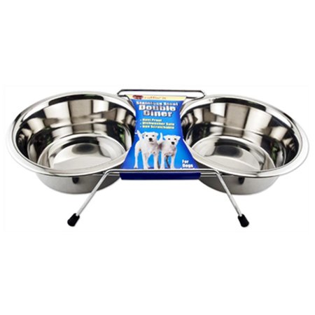 WESTMINSTER PET Products 19432 Stainless Steel Double Diner Raised Pet Bowls WE575389